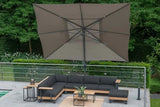 4 Seasons Outdoor | Siesta Zweefparasol Premium 300 x 400 cm | Wit-Charcoal