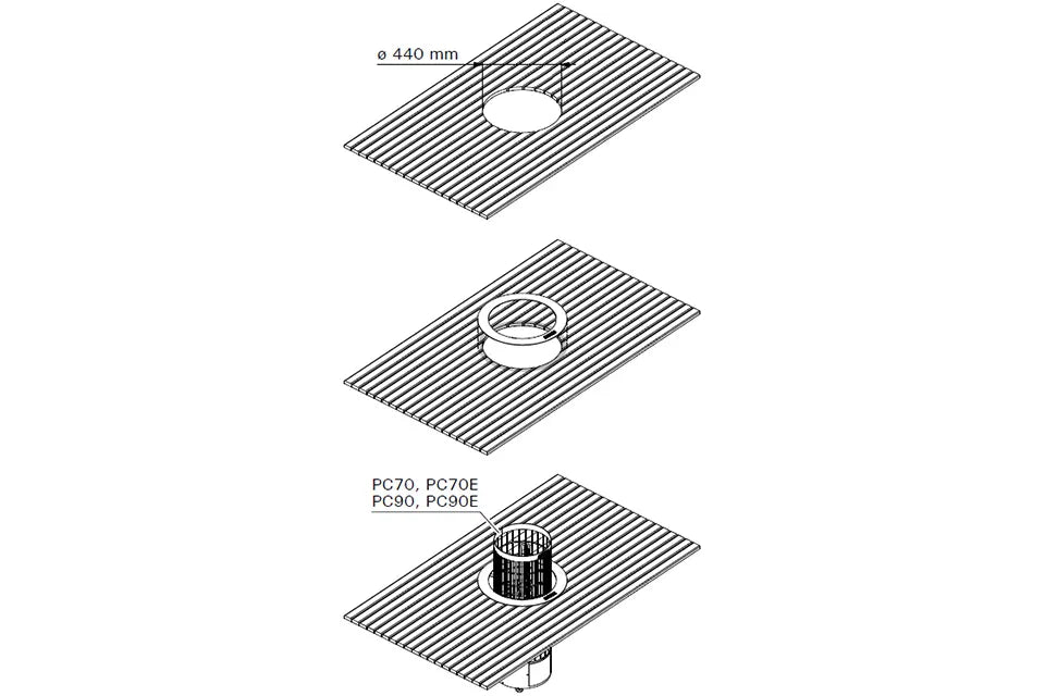 Harvia | Inbouwflens Cilindro 7/9 kW