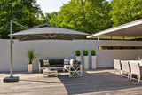 Platinum Sun & Shade | Icon Zweefparasol Premium 350 x 350 cm Houtlook | Faded Black
