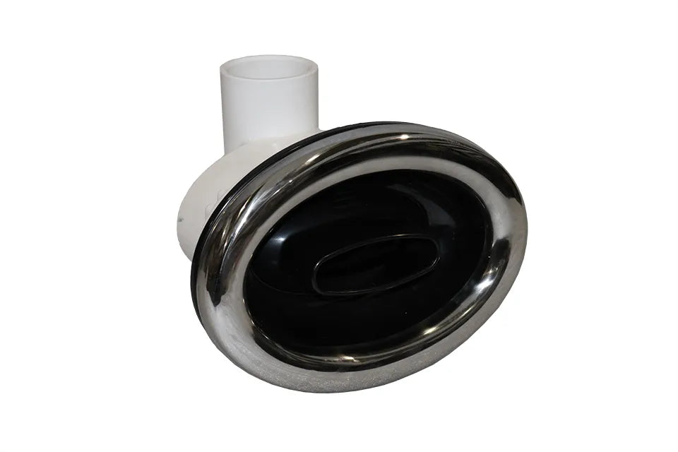 Passion | 9 5/8‘‘ Mega Swim Jet, Adjustable Directional, Fixed in Body, Smooth, Chrome-Black