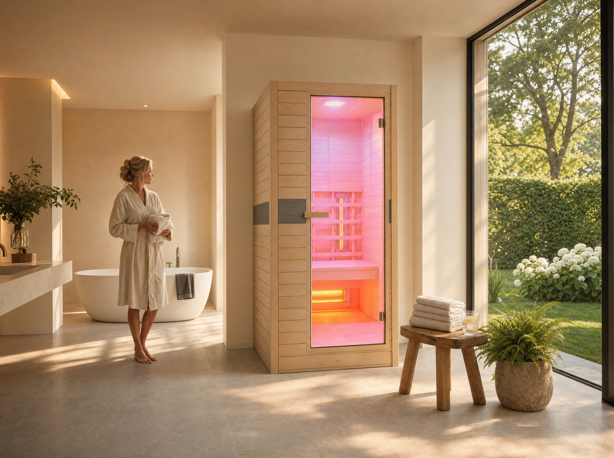 Joanne 1 Infraroodcabine - Fonteyn in een badkamer (sfeerbeeld)