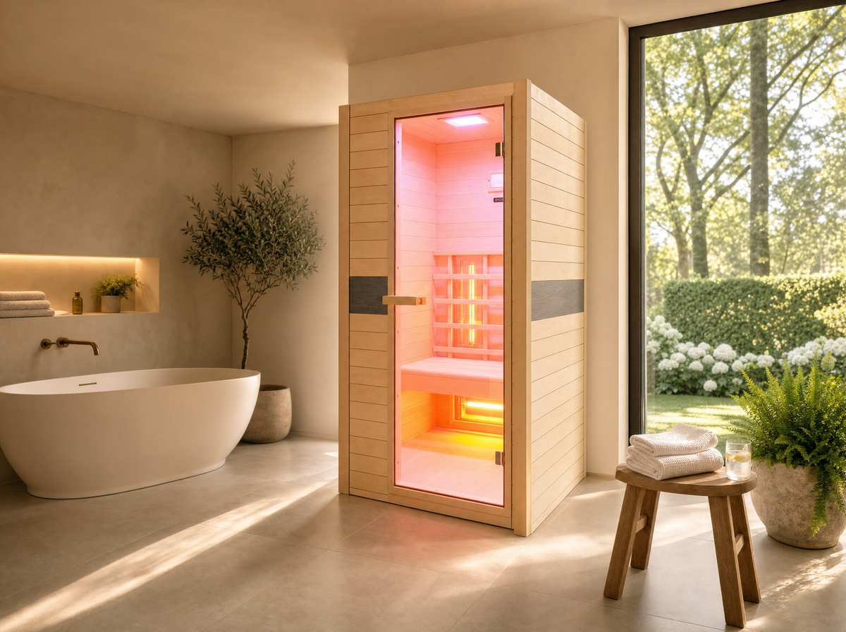 Joanne 1 Infraroodcabine - Fonteyn in een badkamer (sfeerbeeld)