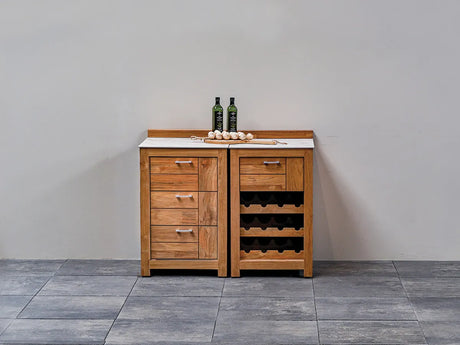 Passion Grills | Buitenkeuken Module Milano | Opstelling 02 | Albastro Cream