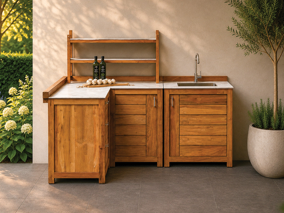 Passion Grills | Milano Buitenkeuken Opstelling 12 | Albastro Cream