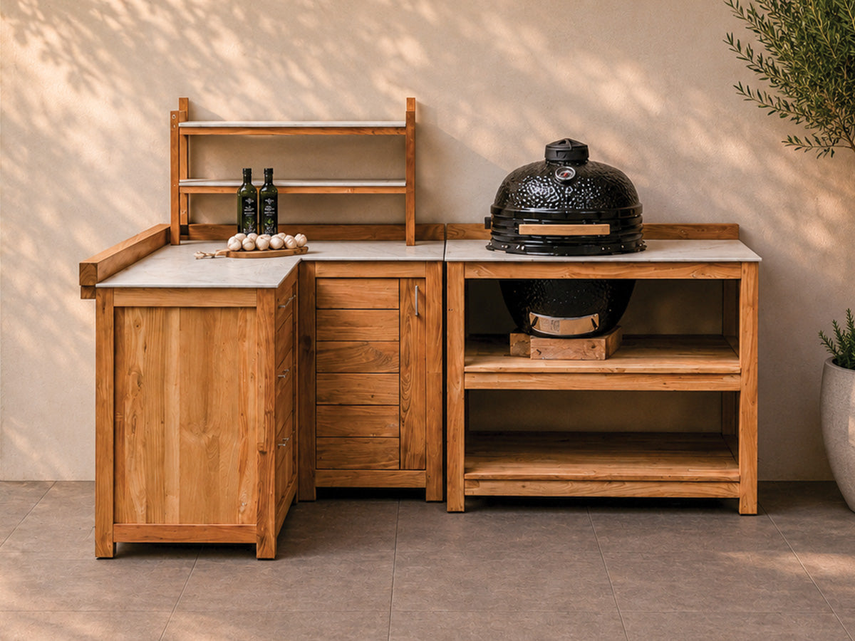 Passion Grills | Milano Buitenkeuken Opstelling 21 | Albastro Cream