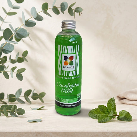 Passion Eucalyptus-Mint – aroma in een gestileerde productafbeelding
