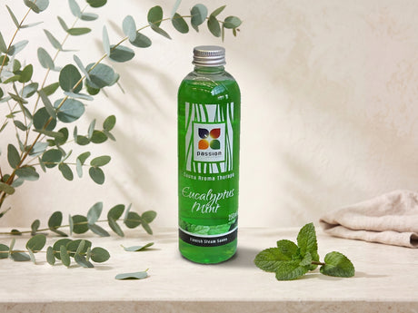 Passion Eucalyptus-Mint – aroma in een gestileerde productafbeelding