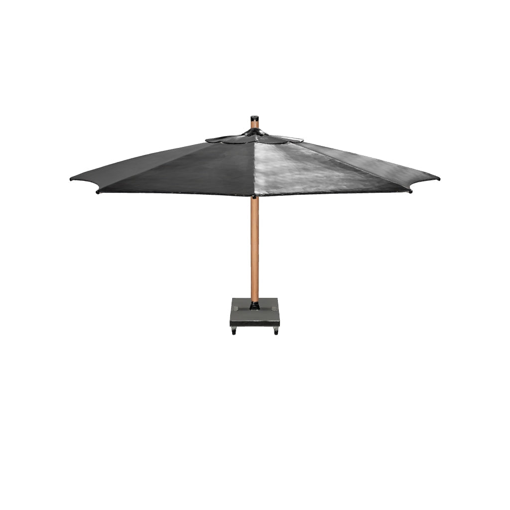 4 Seasons Outdoor Siesta Premium Parasol Ø350 cm Antraciet-Houtlook, foto 2 van 2