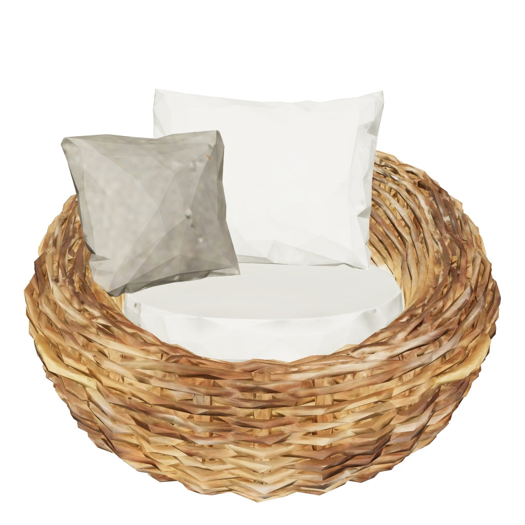 Apple Bee Cocoon Loungestoel Mocca-Bouclé Cream, foto 2 van 3