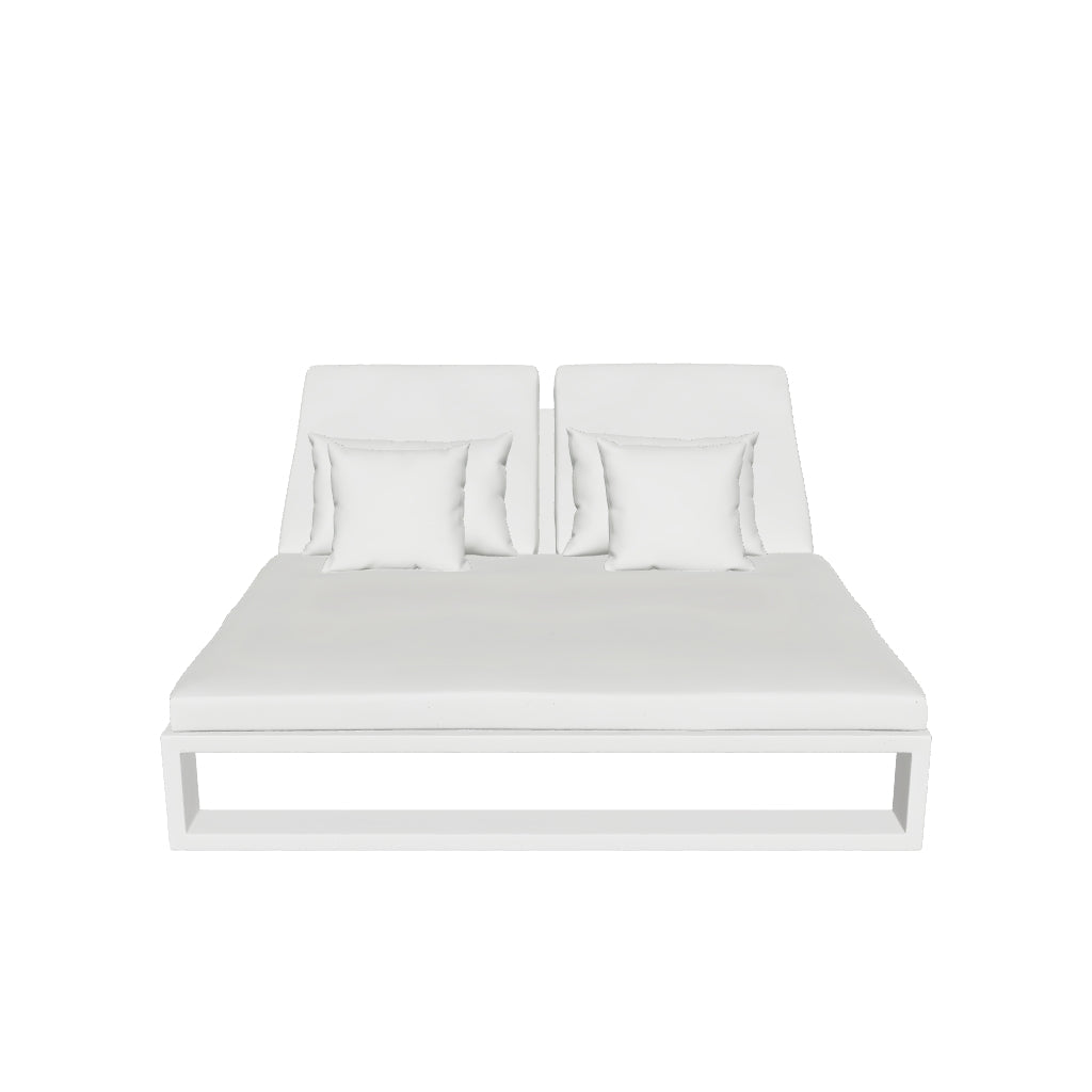 Borek | Vitoria Ligbed Dubbel met Kussen | Wit