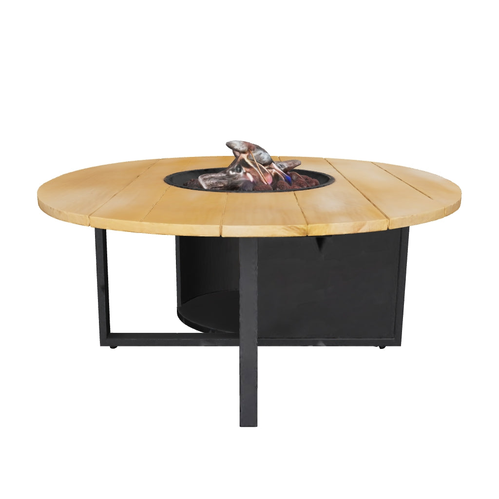 Cosi Cosiloft 120 Round Black Frame Teak Top, foto 2 van 3