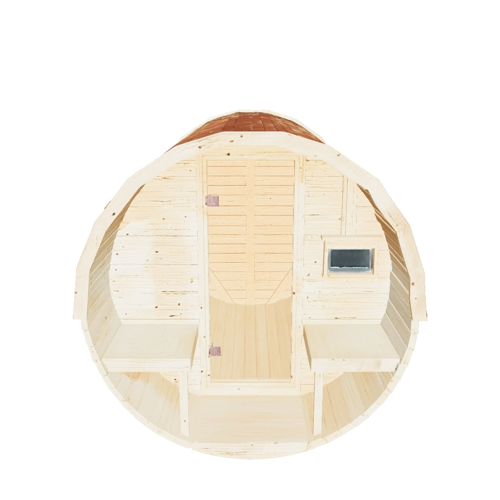 Karibu | Barrelsauna 2 | Biokachel 9 kW Externe Bediening