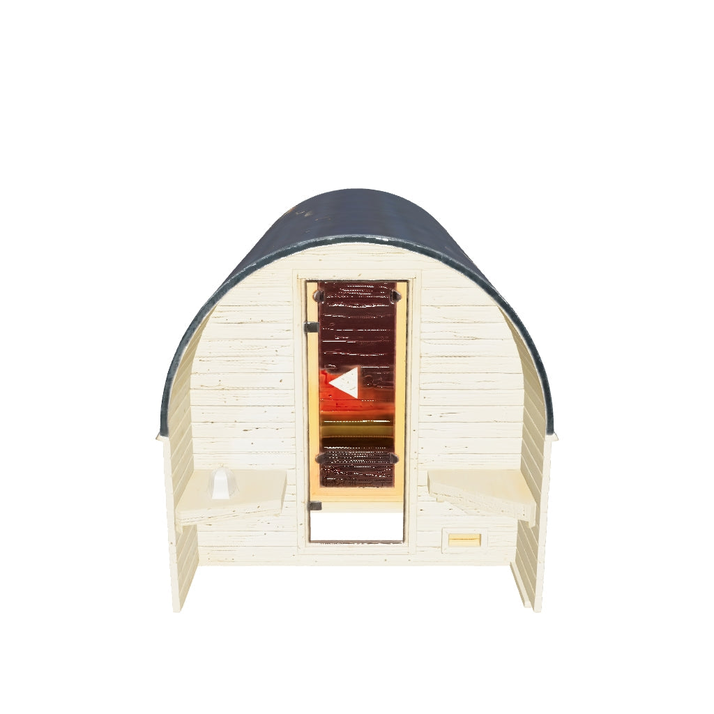 Karibu | Fasshaus 3 Barrelsauna | Biokachel 9 kW Externe Bediening
