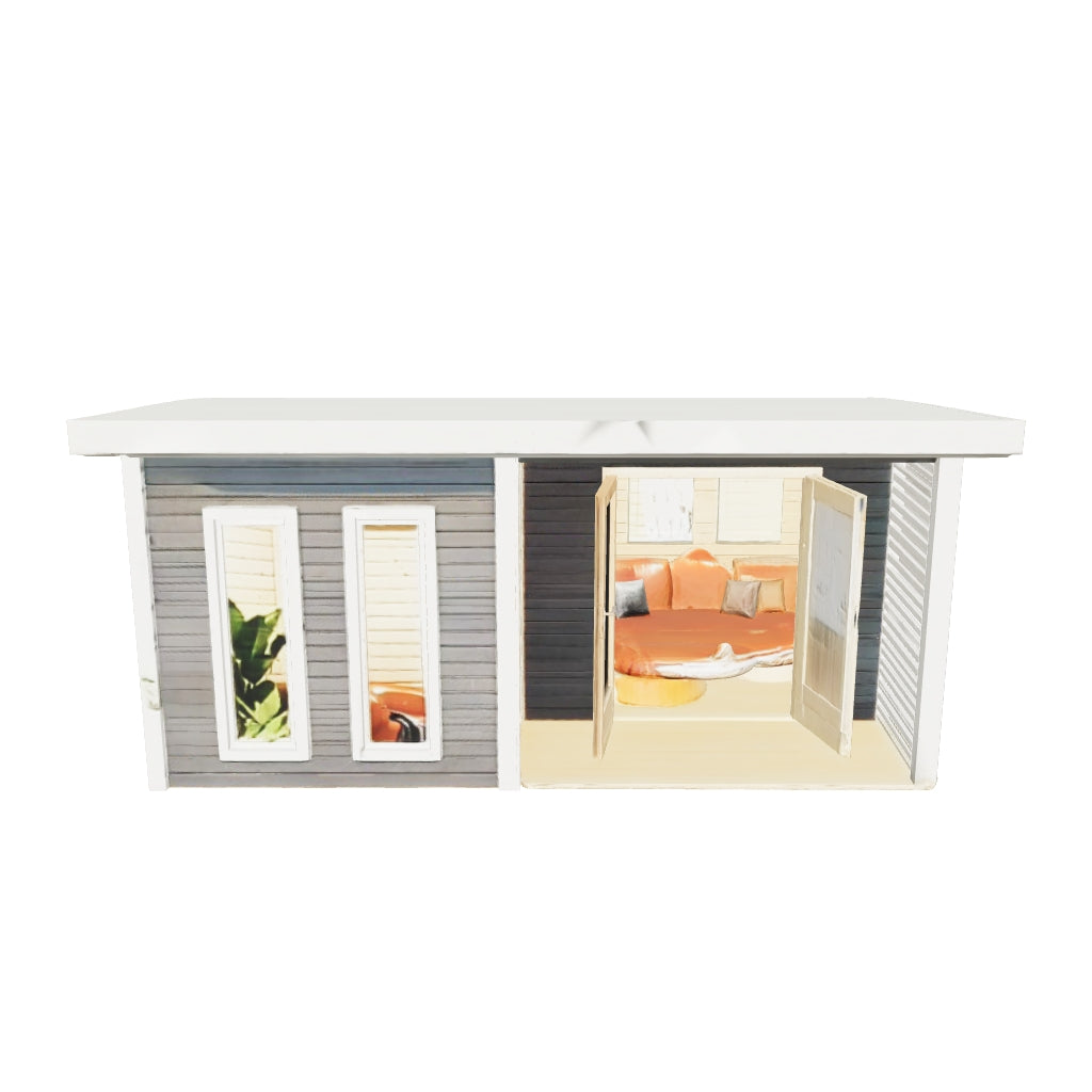 Karibu | Mainburg 5 Sauna Set A Terragrijs | Kachel 9 kW Externe Bediening