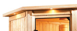 Karibu | Daria Sauna met Dakkraag | Bronzeglas Deur