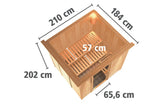Karibu | Daria Sauna met Dakkraag | Bronzeglas Deur