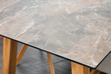 Fonteyn | Tuintafel Aluminium 240 x 100 cm met Teak Poten | Keramisch Blad