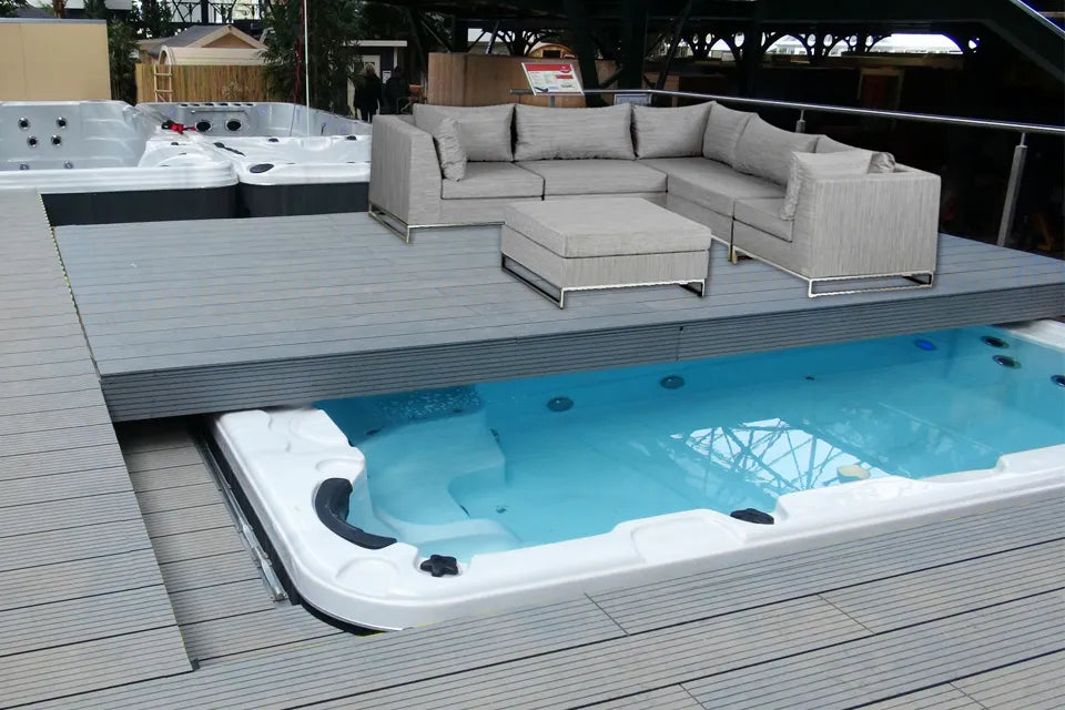 Energy Deep Swimspa | Sterling White with DARK GREY