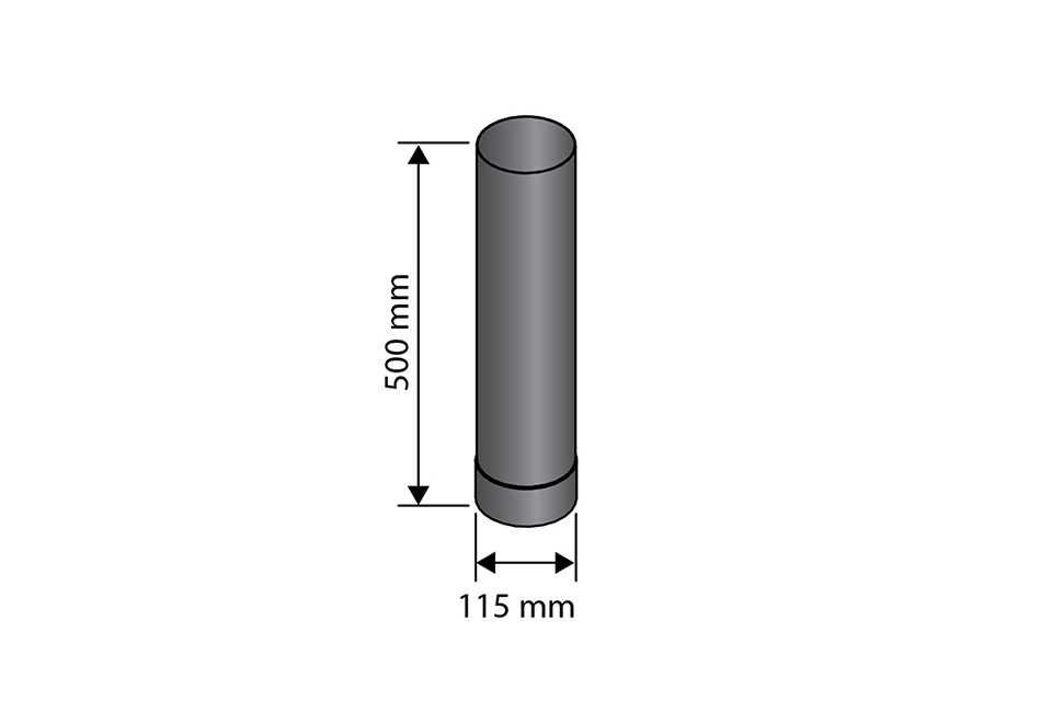 Harvia | Kachelpijp 20 cm - Ø115 mm Gelakt Staal