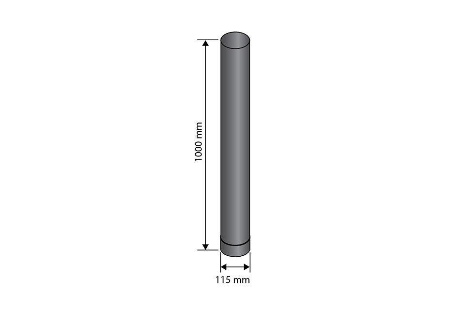 Harvia | Kachelpijp 100 cm - Ø115 mm Gelakt Staal