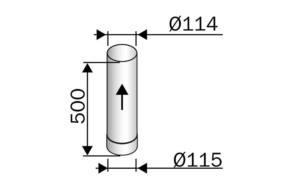 Harvia | Kachelpijp 20 cm - Ø115 mm RVS