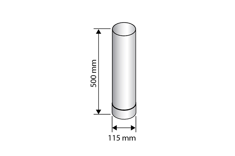 Harvia | Kachelpijp 50 cm - Ø115 mm RVS